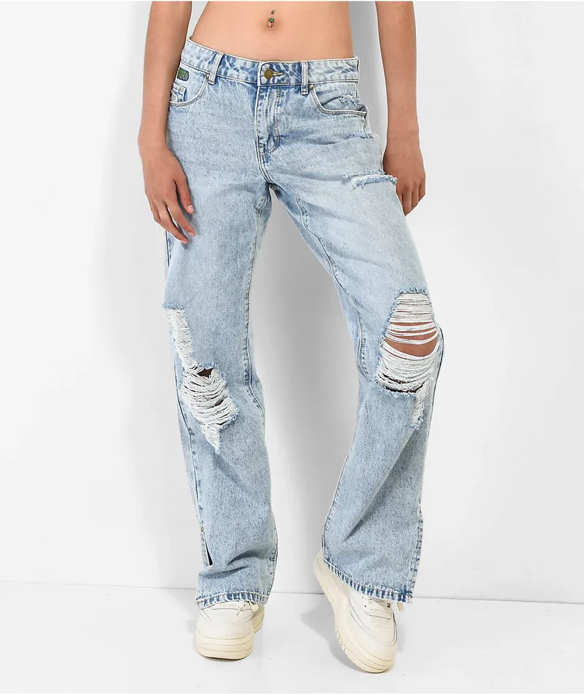 New Vintage Split Hem Jeans in Medium Wash - Denim