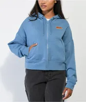 Empyre Zuri Skate Blue Crop Zip Hoodie