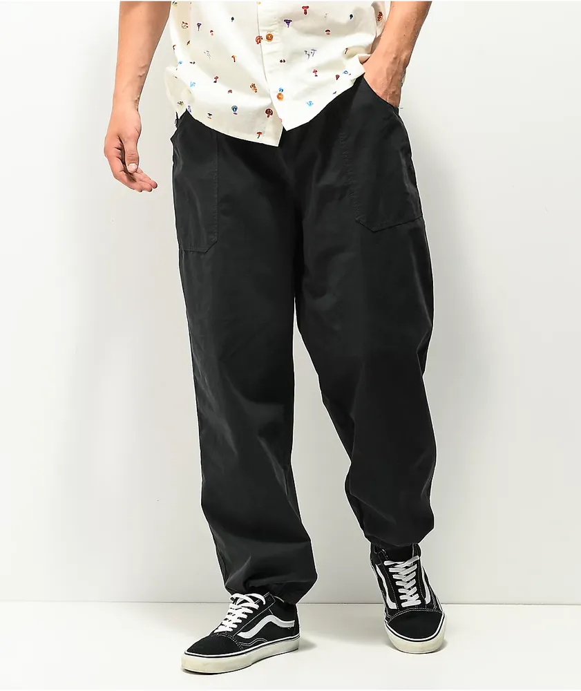 Empyre Loose Fit Embroidered Black Cargo Skate Pants