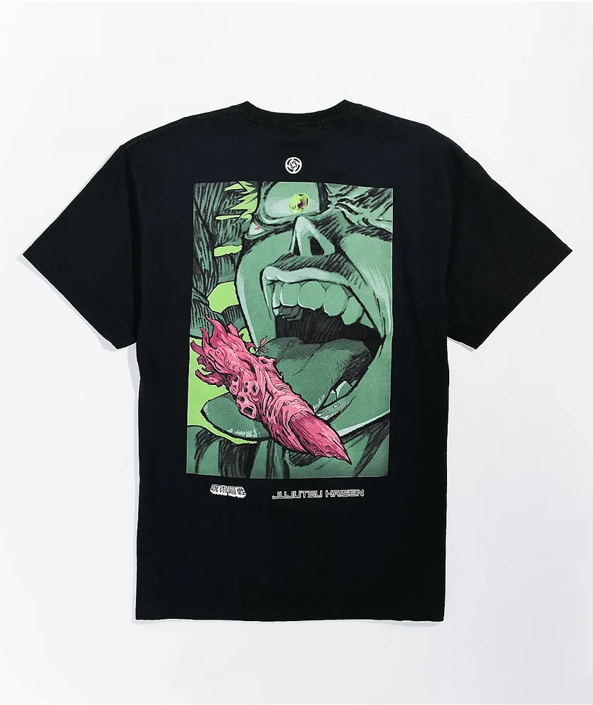 Episode x Jujutsu Kaisen Cursed Finger Black T-Shirt