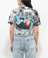 Episode x Jujutsu Kaisen Yuji & Megumi Black Tie Dye Crop T-Shirt
