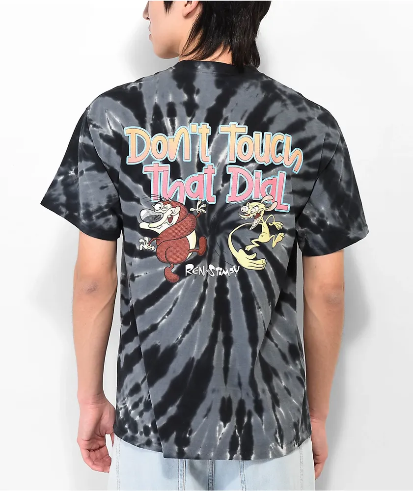 Episode x Ren & Stimpy Don't Touch Black Tie Dye T-Shirt