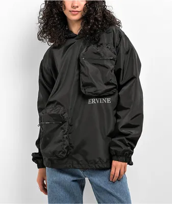 Ervine Black Windbreaker Jacket
