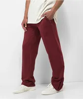 Ervine Maroon Side Slit Sweatpants