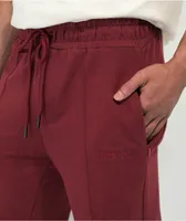 Ervine Maroon Side Slit Sweatpants