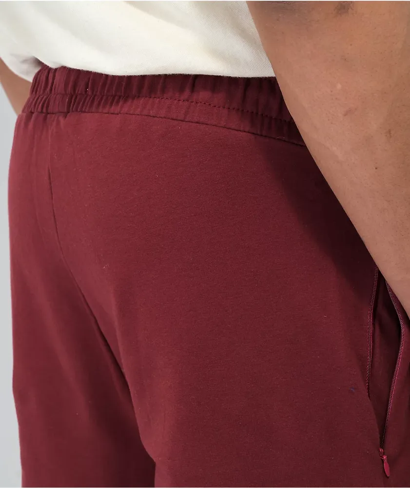 Ervine Maroon Side Slit Sweatpants