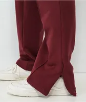 Ervine Maroon Side Slit Sweatpants