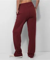 Ervine Maroon Side Slit Sweatpants