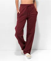 Ervine Maroon Side Slit Sweatpants