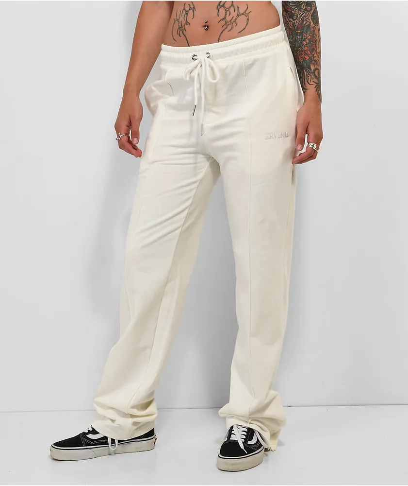 Ervine White Side Slit Sweatpants