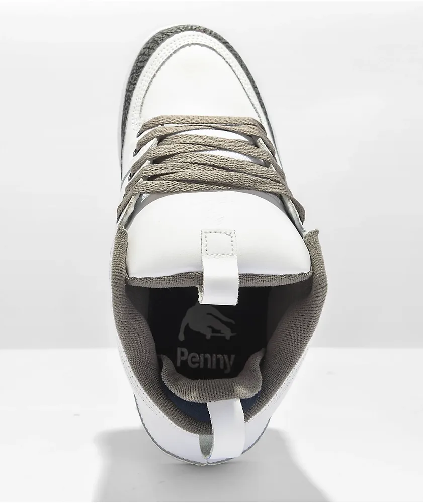Es Penny 2 White & Navy Skate Shoes