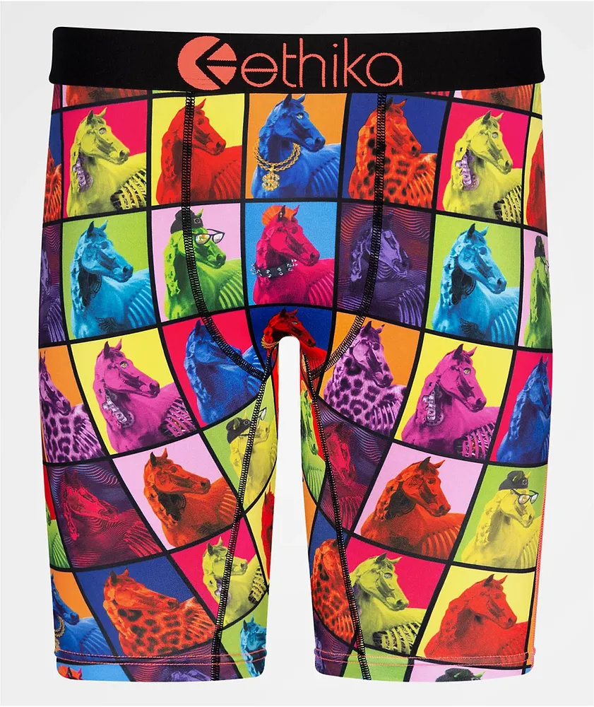 Ethika Kids Chainbossed Black Boxer Briefs