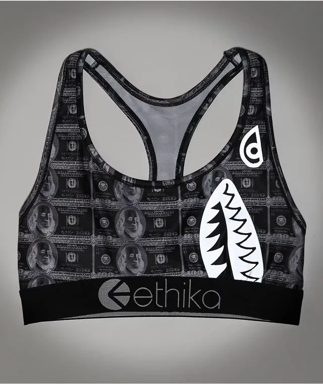 Ethika Womens Ethika Graphic Sports Bra - Womens Black/Gold Size M