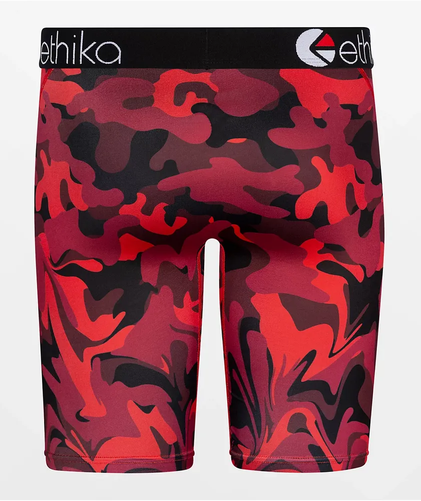 Ethika Steel Bomber Black Red White Men's Large (33-35) Underwear Boxer  Briefs
