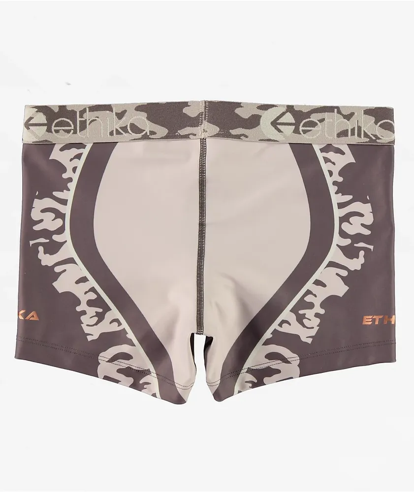 Ethika Camo Bae Brown Staple Boyshort Underwear