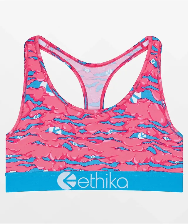 Ethika Bomber Glass Tiger Blue & Pink Sports Bra