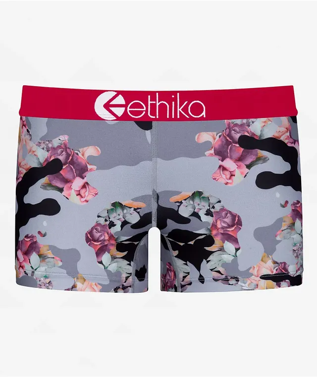 Ethika Brass Roses Staple Green Boyshort Underwear