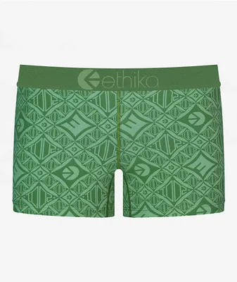 Ethika Diamond Envy Green Staple Boyshort Underwear