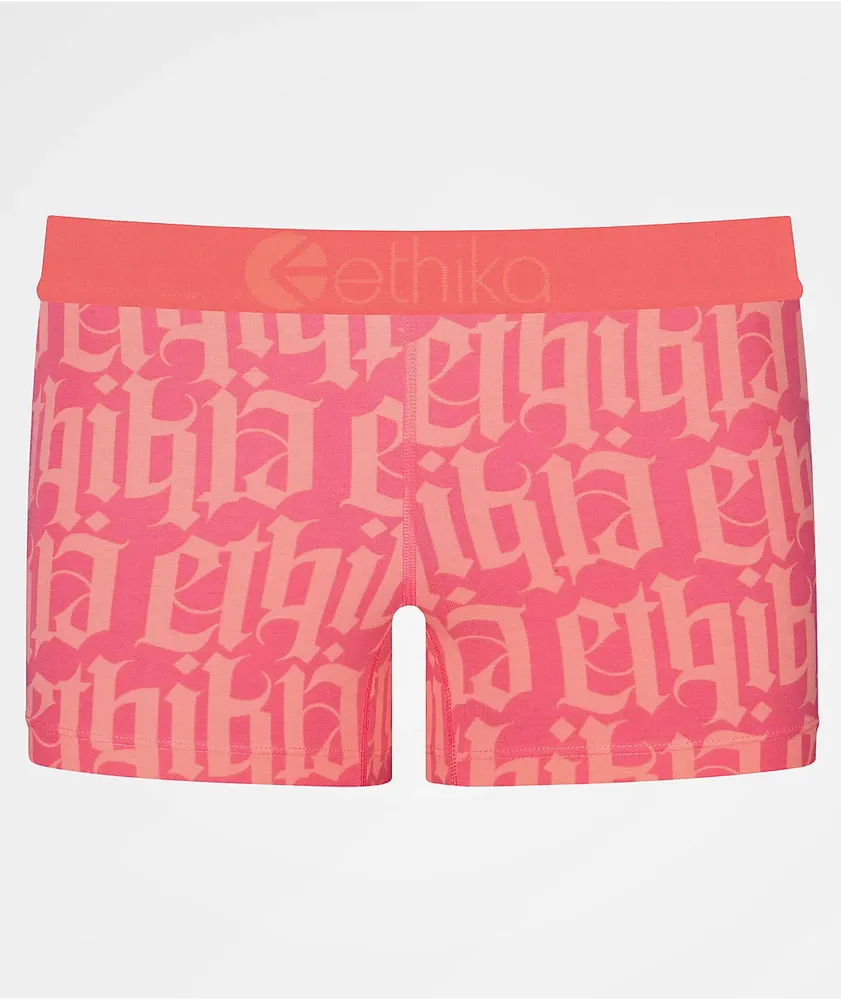 Ethika Embigram Pink Staple Boyshort Underwear