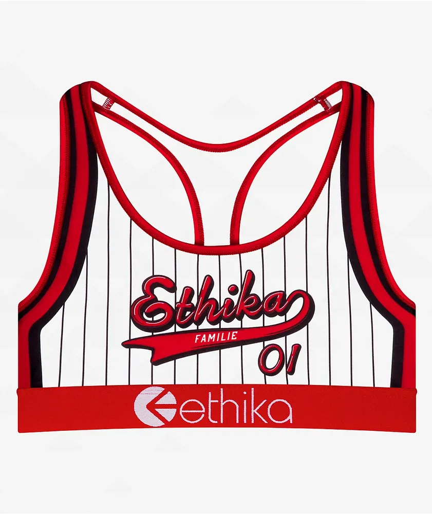 Ethika Play Ball White Sports Bra