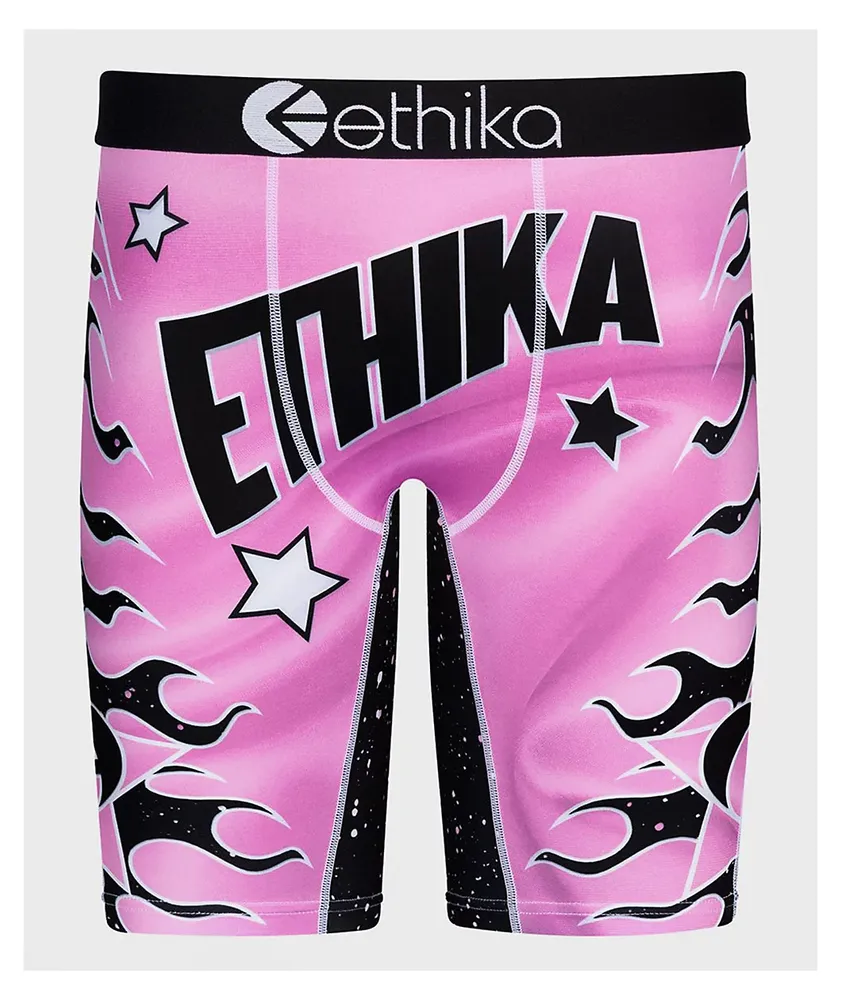 Ethika Staple Fit Black Roz Pink Urban Underwear No Rise Boxer Briefs  UMS657 - Fearless Apparel