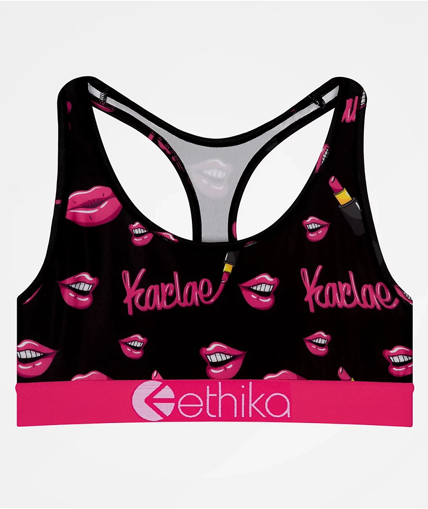 Ethika x Karlae Lipstick Queen Black Sports Bra