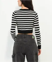 Ethos Black & White Stripe Crop Sweater