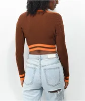 Ethos Brown & Orange Crop Sweater