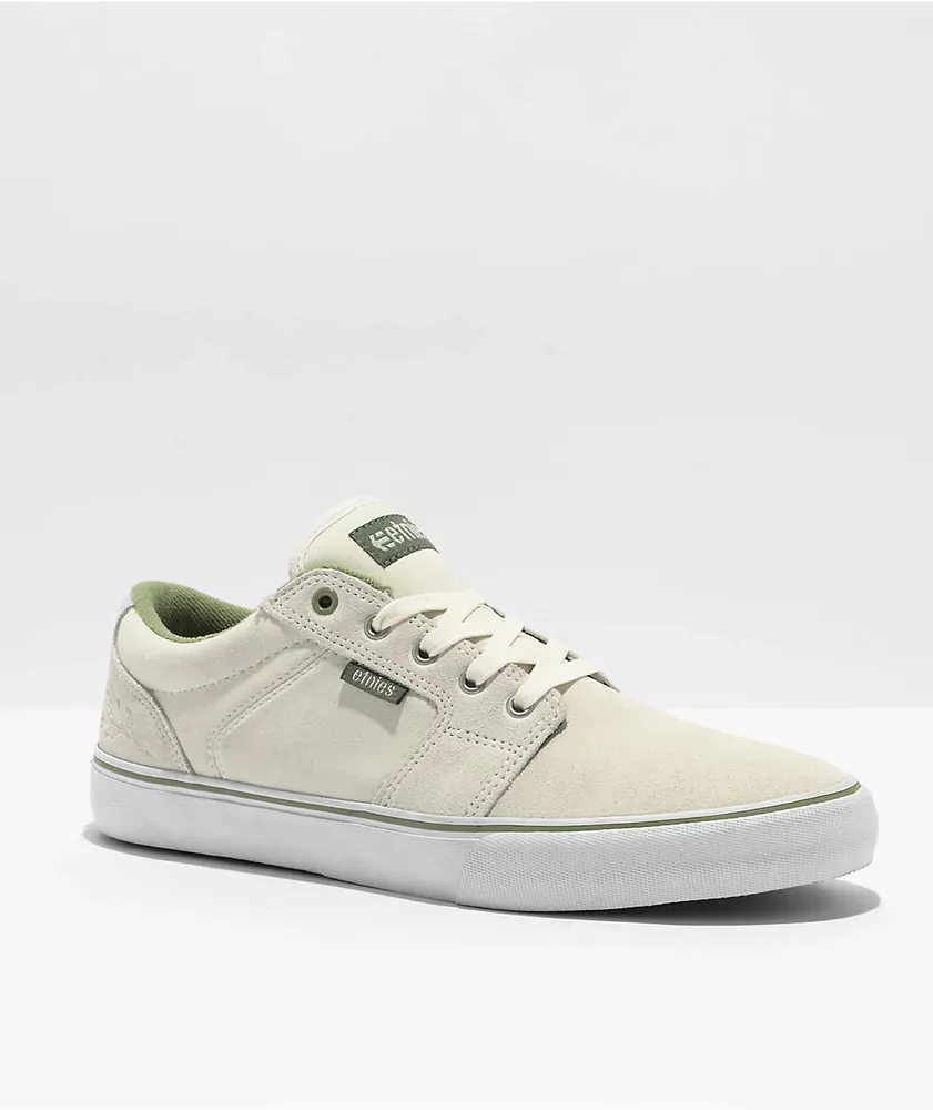 Etnies Barge LS White & Green Skate Shoes