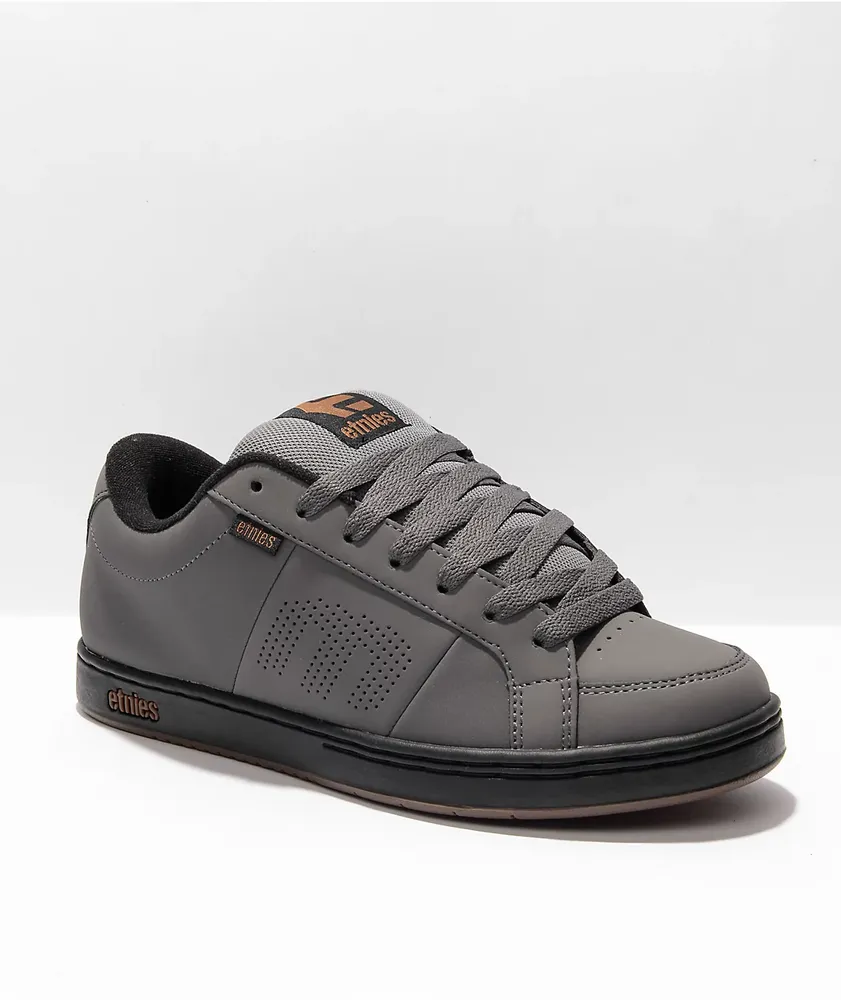 Etnies Kingpin Grey, Black, & Gold Skate Shoes