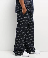 FB County All Over Print Blue Cargo Jeans