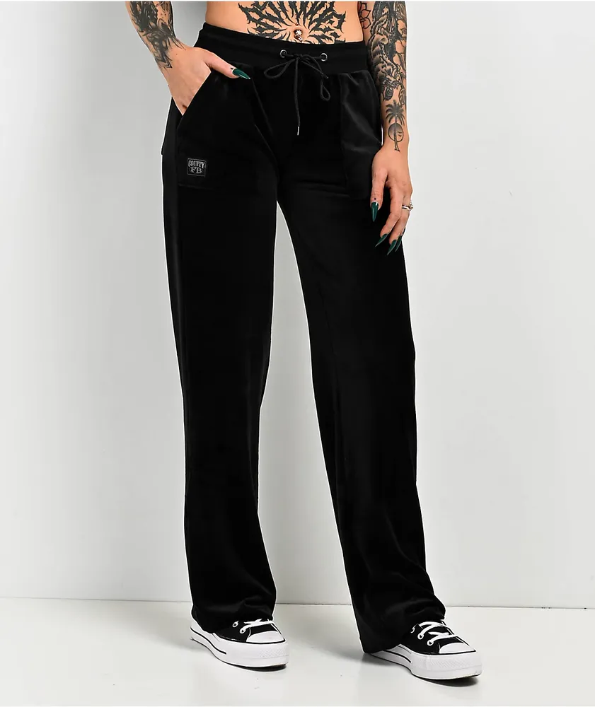 Juicy Couture X AERO Bling Velour Track Pants