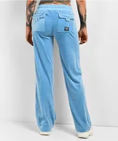 FB County Blue Velour Track Pants