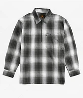 FB County Charcoal & White Checker Zip Long Sleeve Shirt