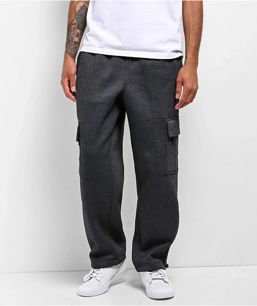 FB County Charcoal Heavyweight Baggy Cargo Sweatpants