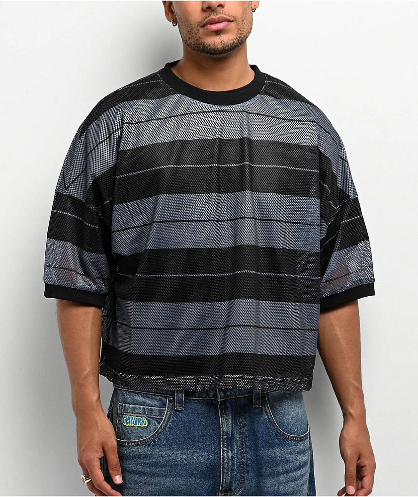 FB County Charlie Brown Black Boxy Crop Football Jersey