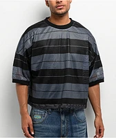FB County Charlie Brown Black Boxy Crop Football Jersey
