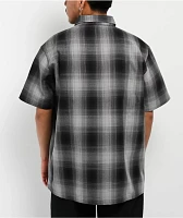 FB County Checker Black & Grey Half Zip Short Sleeve Shirt