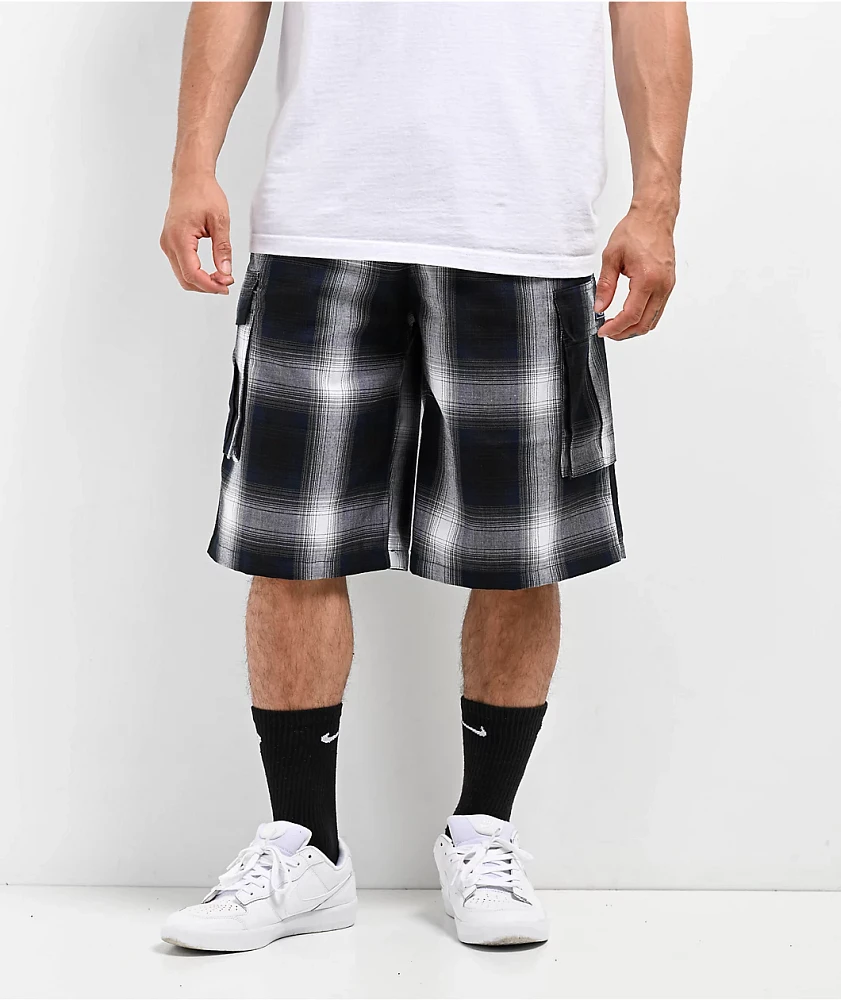 FB County Checker Blue Cargo Shorts