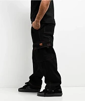 FB County Contrast Black & Orange Cargo Sweatpants