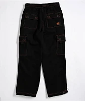 FB County Contrast Black & Orange Cargo Sweatpants