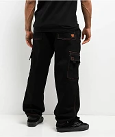 FB County Contrast Black & Orange Cargo Sweatpants