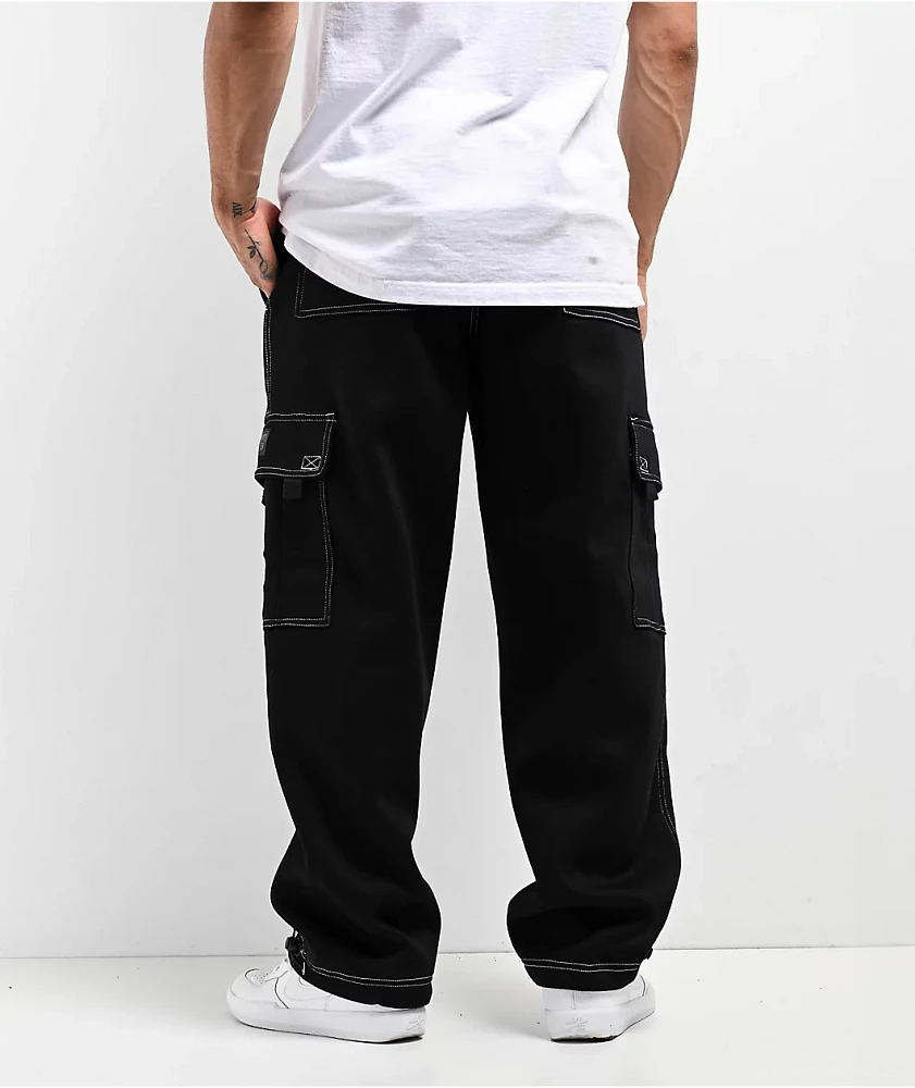 FB County Contrast Black Cargo Sweatpants