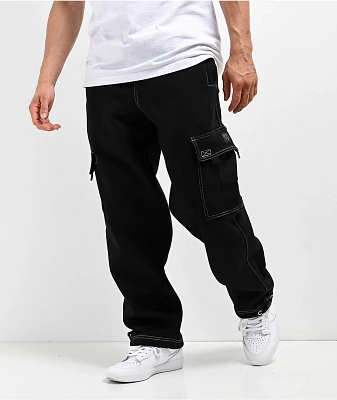 FB County Contrast Black Cargo Sweatpants