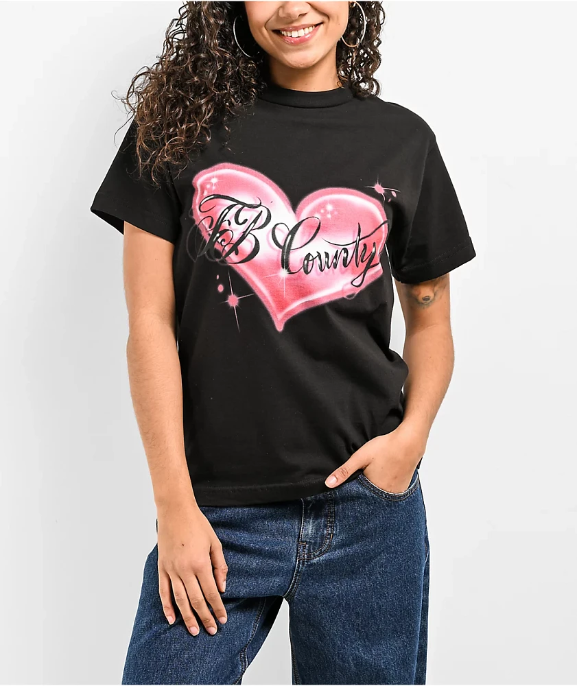 FB County Heart Logo Black T-Shirt