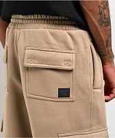 FB County Khaki Heavyweight Baggy Cargo Sweatpants