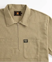 FB County Khaki Zip Short Sleeve Shirt