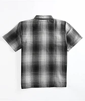 FB County Kids Checker Grey Half Zip Short Sleeve Flannel Shirt