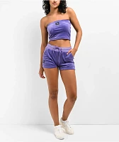 FB County Lavender Velour Track Shorts
