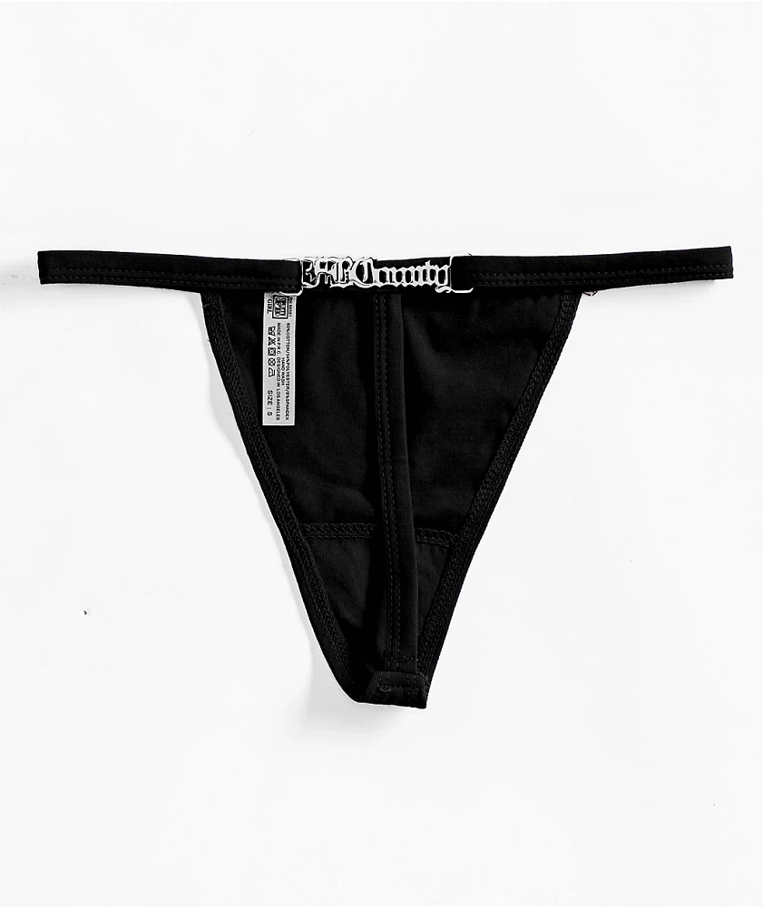 FB County Logo Black Thong Underwear